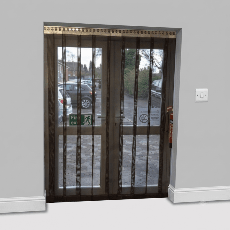 Flymesh pest control curtains on Door