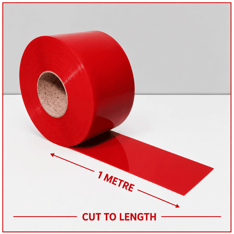 Opaque Solid Red PVC Strip By The Metre