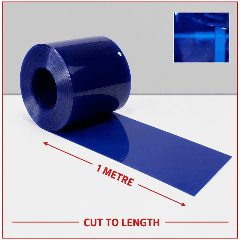 Transparent Blue PVC Strip By The Metre