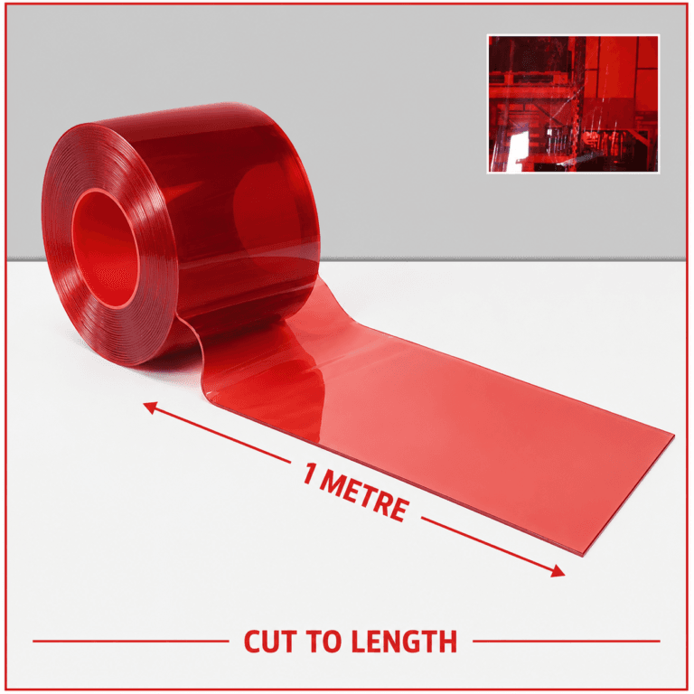Transparent Red PVC Strip By The Metre