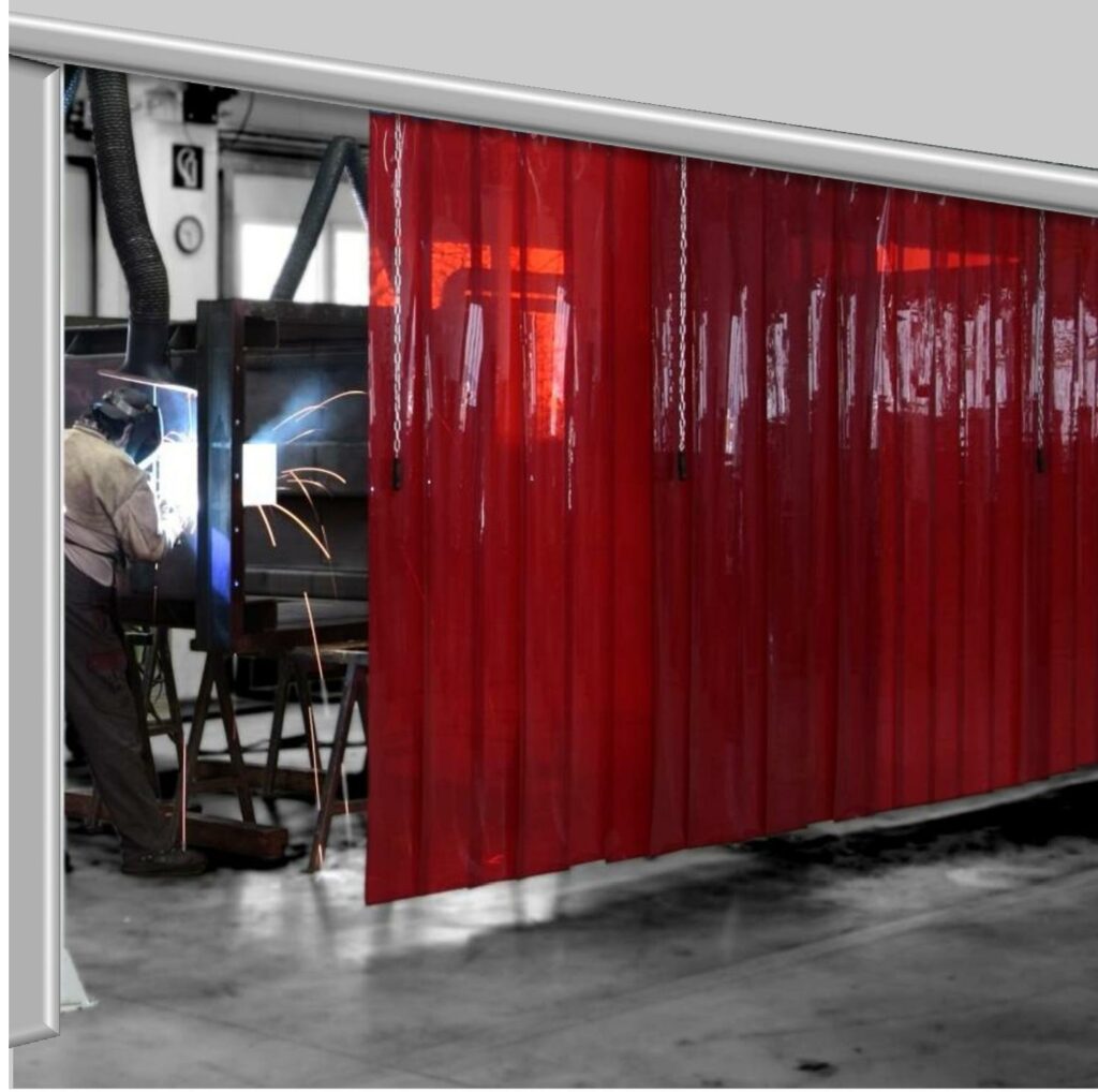welding curtain red anti uv pvc strip curtain