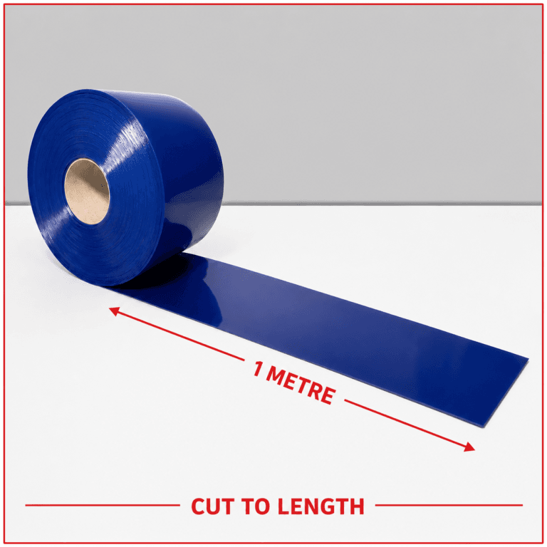 Opaque Solid Blue PVC Strip By The Metre