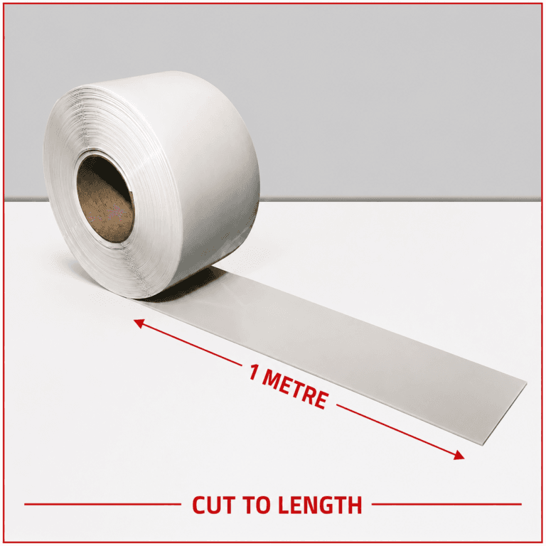 Opaque Solid White PVC Strip By The Metre