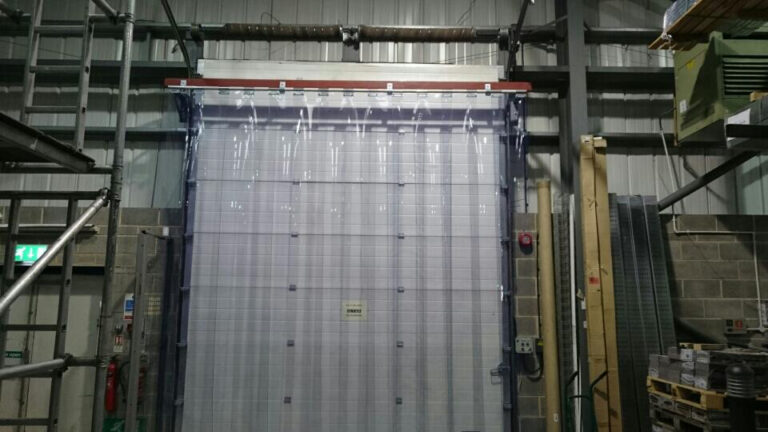 Beam _Up And Over Door pvc strip curtains installed