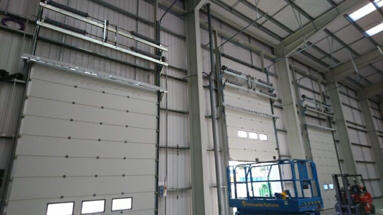 Beams + Rails Fitted on a warehouse door